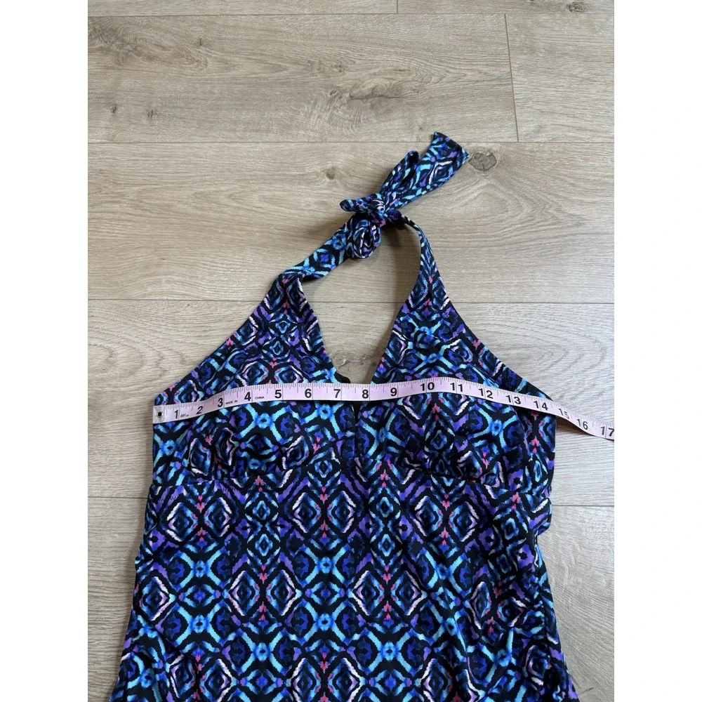 NWT Womens Swimsuits For All Tankini Halter Top Padded Size‎ 8
